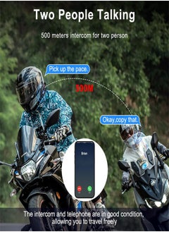 KASTWAVE Motorcycle Helmet Bluetooth Headset, Helmet Bluetooth Intercom BT5.3 Noise Cancellation 6EQ HiFi Stereo, Headphone Speakers LCD Screen, Support FM Radio, Music Share, SD Card  - Image 5