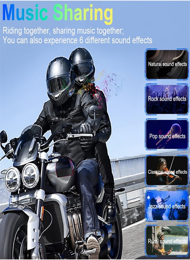 KASTWAVE - Motorcycle Helmet Bluetooth Headset, Helmet Bluetooth Intercom BT5.3 Noise Cancellation 6EQ HiFi Stereo, Headphone Speakers LCD Screen, Support FM Radio, Music Share, SD Card - Image 1