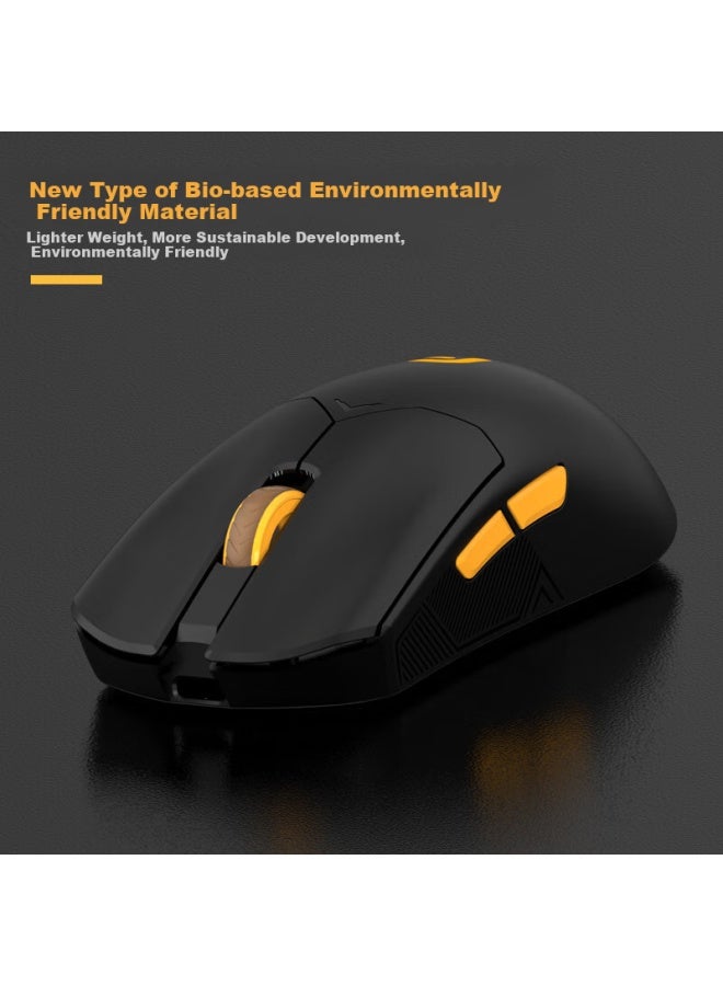 Dearmo F800 Gaming Mouse, Wireless Mouse, Bluetooth Mouse, Paw3395 Sensor, Lightweight Three-mode Mouse Without Buttons, Rechargeable Long Battery Life, Black And Gold Editio - Image 4