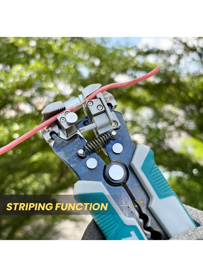 توتال أداة تعرية أسلاك أوتوماتيكية 3 في 1 - بطول 210 مم (8-1/4 بوصة) - لتعرية الأسلاك من 0.2 إلى 6 مم² (24-10 AWG)، وأداة قص وتجعيد للأسلاك النحاسية/الألومنيوم، والموصلات المعزولة وغير المعزولة - THT152429 - Image 4