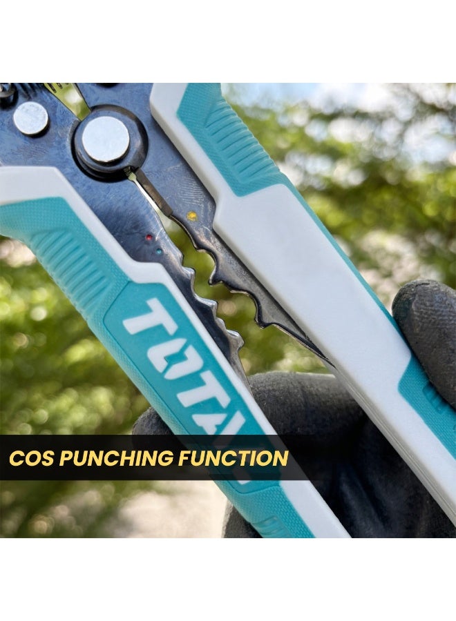 توتال أداة تعرية أسلاك أوتوماتيكية 3 في 1 - بطول 210 مم (8-1/4 بوصة) - لتعرية الأسلاك من 0.2 إلى 6 مم² (24-10 AWG)، وأداة قص وتجعيد للأسلاك النحاسية/الألومنيوم، والموصلات المعزولة وغير المعزولة - THT152429 - Image 5