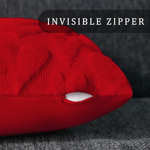 DFXSZ Valentine's Day Pillow Covers 12x20 Red Hearts Decor Red Lumbar Pillow Cover Decorations for Valentines Holiday Decor Case for Home Couch 103A12 - Image 3