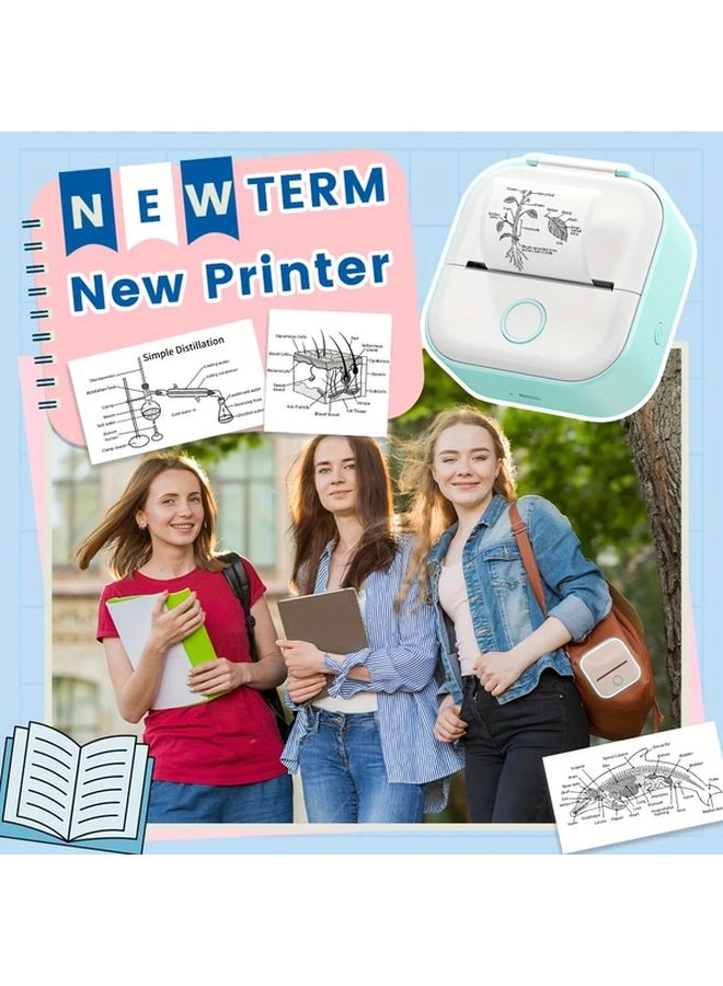 Phomemo T02 Cyan Portable Thermal Printer Wireless 1000mAh Battery 2 Inch Label Paper - Image 4