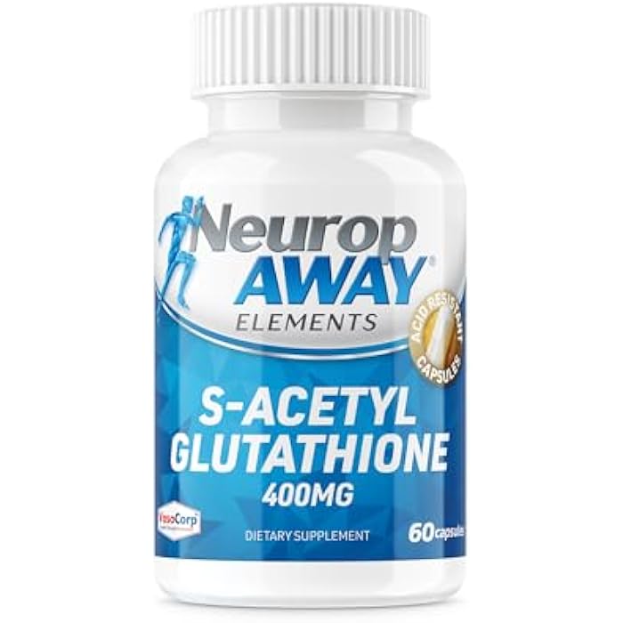 NeuropAWAY كبسولات نيوروبواي إليمنتس S-أسيتيل-جلوتاثيون 400 ملغ مقاومة للأحماض 60 حبة (60 كبسولة 400 ملغ لكل زجاجة) مختبرة من طرف ثالث مصنوعة في منشأة cGMP - Image 1
