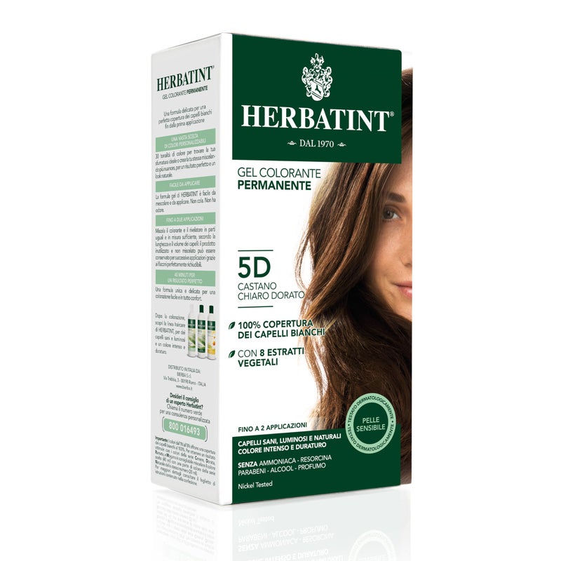 Herbatint Permanent Hair Color Gel 5d Light Brown Golden 150ml