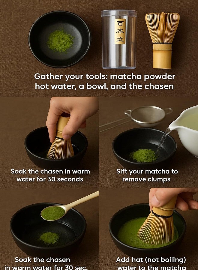 MILICRYSTAL Traditional Bamboo Matcha Whisk – Handmade Japanese Tea Whisk for Green Tea, Latte & Frothing (Natural, with Storage Case) - Image 3