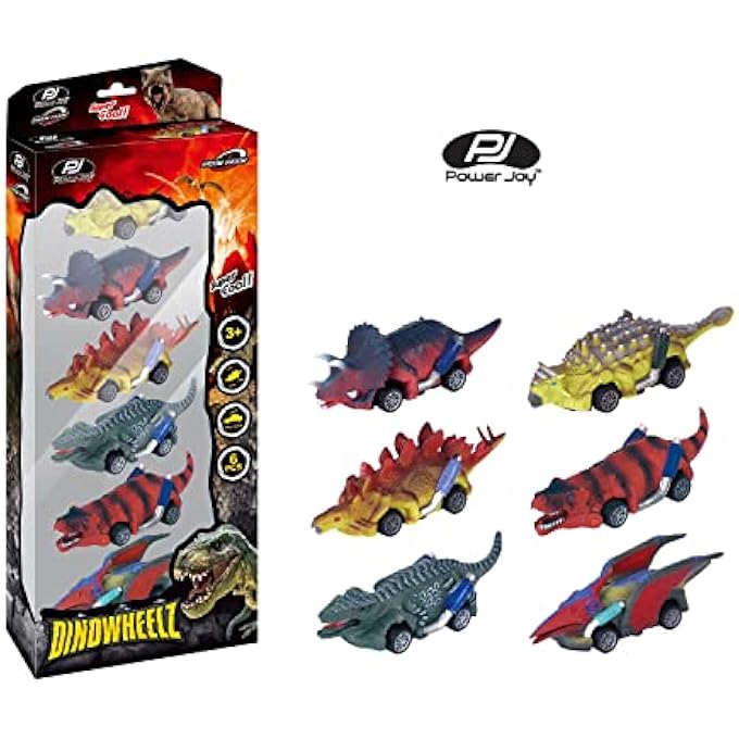 VROOM PULL BACK DINOWHEELZ 6 PIECE, MULTICOLOR, GT-C8470 - Image 2