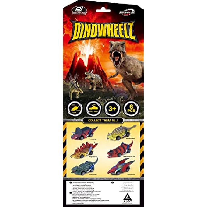 VROOM PULL BACK DINOWHEELZ 6 PIECE, MULTICOLOR, GT-C8470 - Image 4