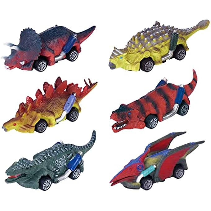 VROOM PULL BACK DINOWHEELZ 6 PIECE, MULTICOLOR, GT-C8470 - Image 1