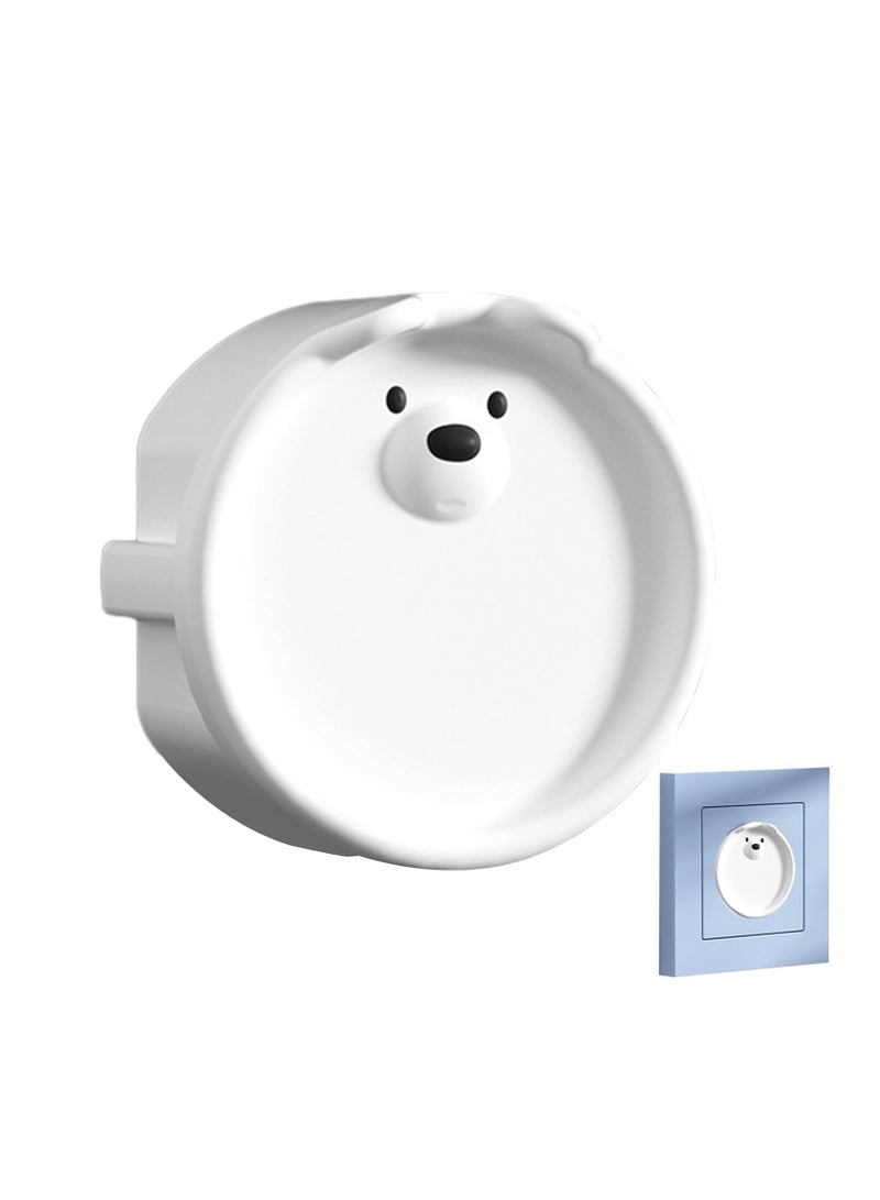 Baby Socket Cover, Silicone 2 Hole Electrical Socket Plug Cover, European Standard Protective Cover, Childproof Plug Protector, Silicone Socket Protective Cover, Electrical Socket Protection Against Electric Shock (White)  - Image 2