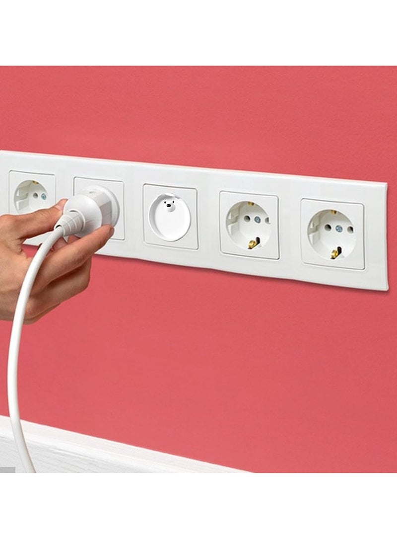 Baby Socket Cover, Silicone 2 Hole Electrical Socket Plug Cover, European Standard Protective Cover, Childproof Plug Protector, Silicone Socket Protective Cover, Electrical Socket Protection Against Electric Shock (White)  - Image 4