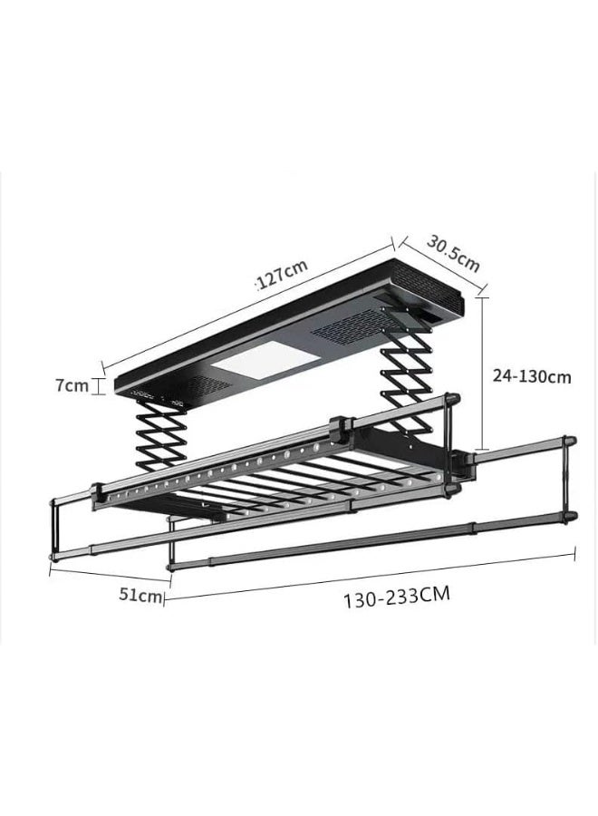 SUPAAR Clothes Drying Racks, Electric Multifunctional Drying Rack, Drying and Drying Balcony Automatic Lifting Rack, Multi Function Control of Aluminum Alloy Hanger  - Image 2