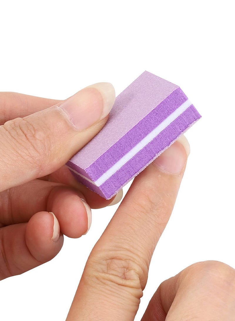 Zikra 50pcs Mini Nail Sponge File, Nail Bumper, High Elastic Sponge Grinding Square, Sponge Nail File Polishing, Nail Art Tool (Purple) - Image 5