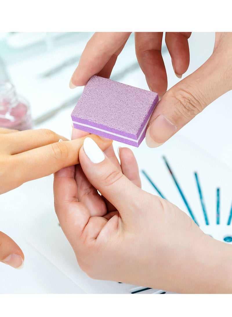 Zikra 50pcs Mini Nail Sponge File, Nail Bumper, High Elastic Sponge Grinding Square, Sponge Nail File Polishing, Nail Art Tool (Purple) - Image 2