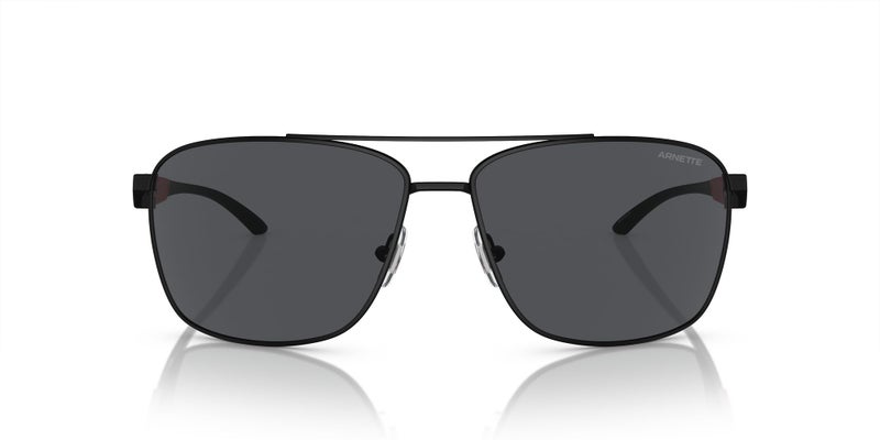 ARNETTE Man Sunglasses Matte Black Frame, Dark Grey Lenses, 65MM - Image 1