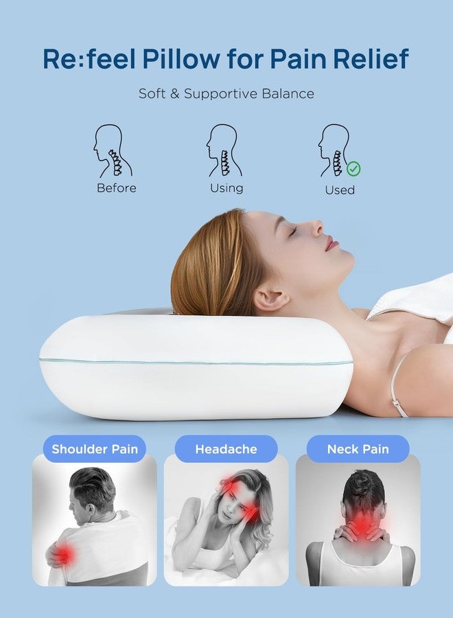 Releep Cooling Soft Memory Foam Pillow, Neck Pillow for Sleeping, Cervical Neck Pillow for Side Sleepers, Back Stomach Sleepers, Ergonomic Pillow for Neck Pain Relief, Orthopedic Deep Sleep Pillow - Image 4