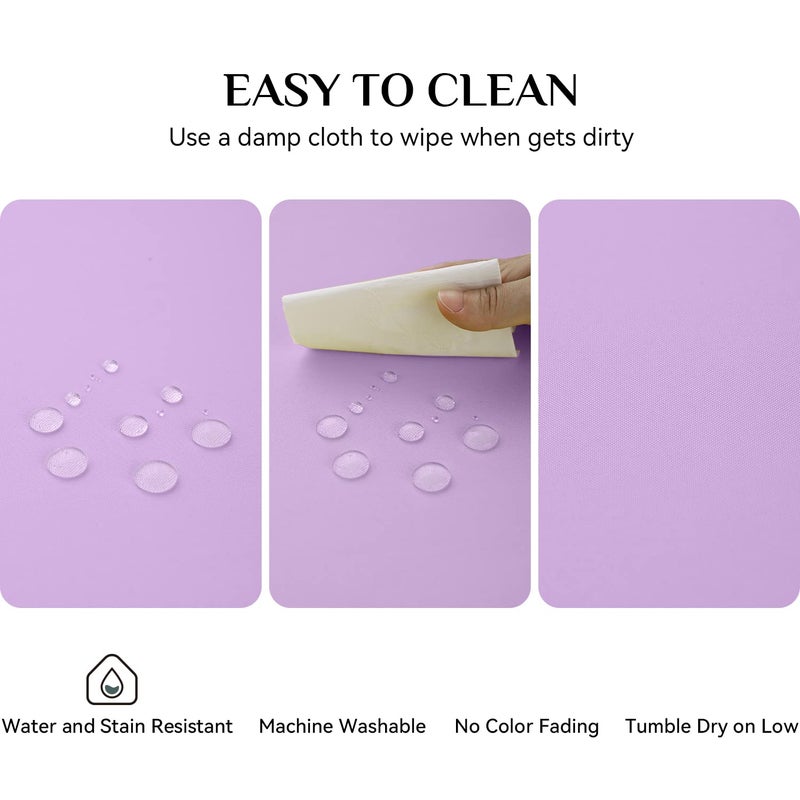 Softalker Round Tablecloth  Waterproof & Stain Resistant Table Cloth Wrinkle Free Fabric Washable 210GSM Polyester Table Cover for Spring/Party/Outdoor - 90 inch Lavender - Image 3