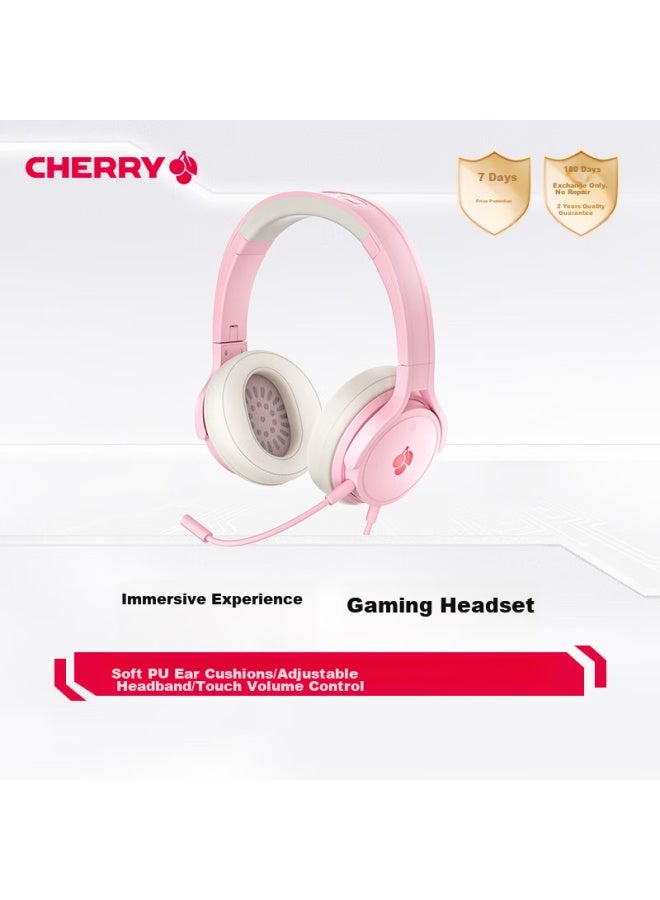 Cherry Hc2.2 Gaming Headset With Microphone, Virtual 7.1 Surround Sound, Over-ear Headphones, E-sports Headset, Pink, Compatible With Triaxion Action - Image 1