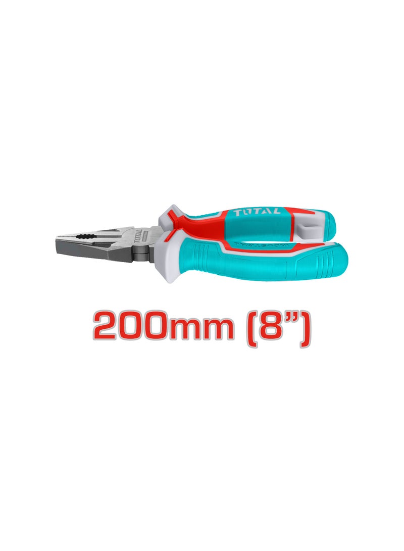 توتال طقم كماشات صناعي من توتال مكون من قطعتين، مصنوع من فولاذ كروم-فاناديوم (Cr-V) مع مقابض TPR، يتضمن كماشة متعددة الاستخدام مقاس 8 بوصات وكماشة قطع مائل مقاس 7 بوصات، بتشطيب أسود مصقول، موديل THT2K0206 - Image 2