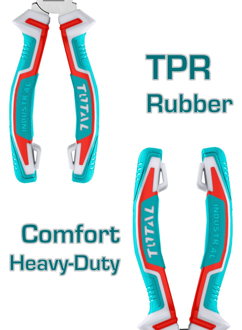 توتال طقم كماشات صناعي من توتال مكون من قطعتين، مصنوع من فولاذ كروم-فاناديوم (Cr-V) مع مقابض TPR، يتضمن كماشة متعددة الاستخدام مقاس 8 بوصات وكماشة قطع مائل مقاس 7 بوصات، بتشطيب أسود مصقول، موديل THT2K0206 - Image 5