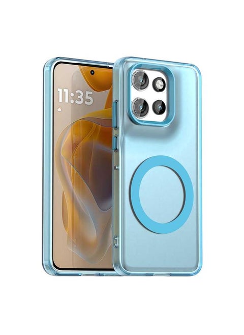 For Motorola Edge 50 Neo Candy Magsafe PC Hybrid TPU Phone Case(Blue)