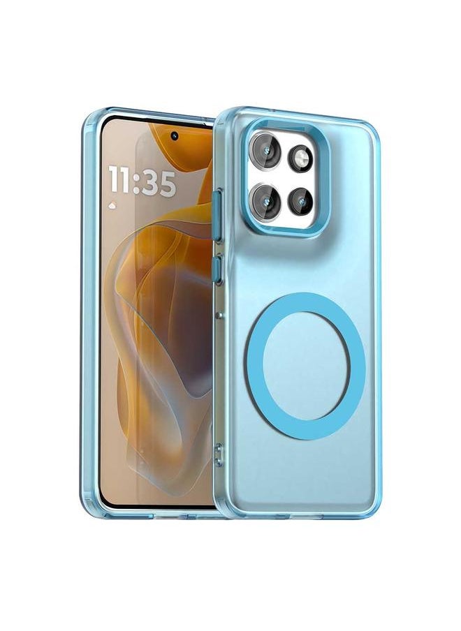 erorex - For Motorola Edge 50 Neo Candy Magsafe PC Hybrid TPU Phone Case(Blue) - Image 1