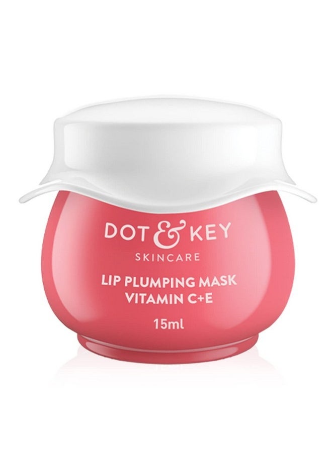 Dot & Key Lip Plumping Mask Vitamin C + E Lingenberry 15ml  - Image 1