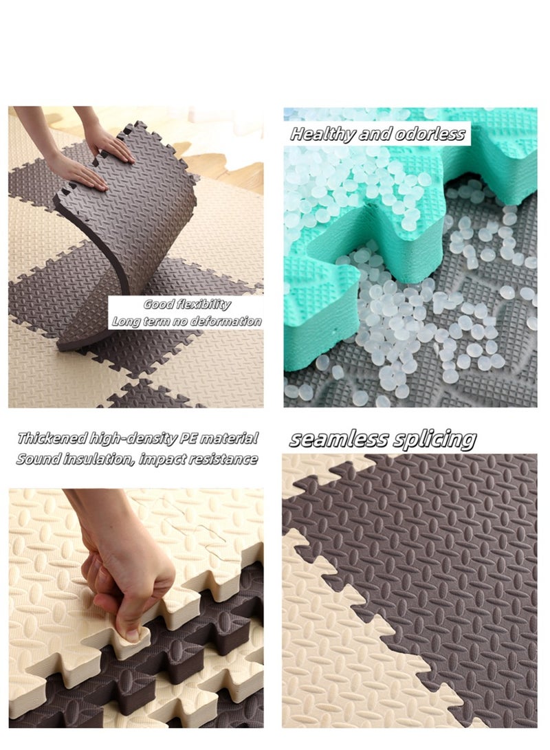 12 حزمة لغز أرضية حصيرة ، 60 × 60 سم إيفا رغوة أرضية Playmats مع سمك 2.5 سم ، الألعاب للأطفال حماية الأرضيات ممارسة حصيرة ، للرياضات المنزلية ، معدات التمرين ، تمرين اليوغا ، صالات الألعاب الرياضية للأطفال واللعب للأطفال (12 جهاز كمبيوتر شخصي ، 6 أبيض + 6 رمادي) - Image 4