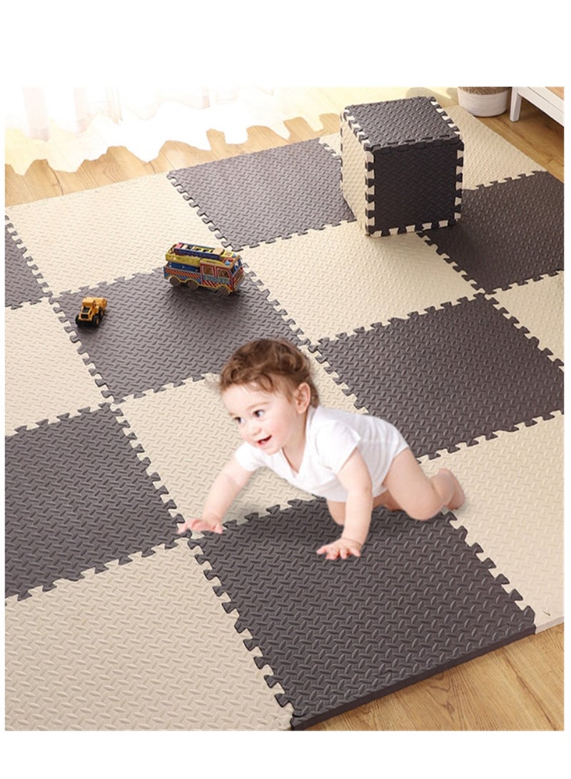 12 حزمة لغز أرضية حصيرة ، 60 × 60 سم إيفا رغوة أرضية Playmats مع سمك 2.5 سم ، الألعاب للأطفال حماية الأرضيات ممارسة حصيرة ، للرياضات المنزلية ، معدات التمرين ، تمرين اليوغا ، صالات الألعاب الرياضية للأطفال واللعب للأطفال (12 جهاز كمبيوتر شخصي ، 6 أبيض + 6 رمادي) - Image 2