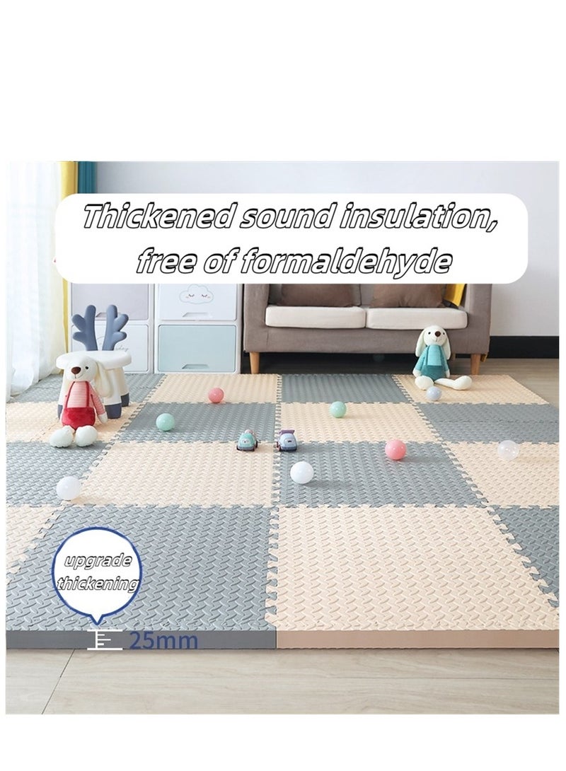 12 حزمة لغز أرضية حصيرة ، 60 × 60 سم إيفا رغوة أرضية Playmats مع سمك 2.5 سم ، الألعاب للأطفال حماية الأرضيات ممارسة حصيرة ، للرياضات المنزلية ، معدات التمرين ، تمرين اليوغا ، صالات الألعاب الرياضية للأطفال واللعب للأطفال (12 جهاز كمبيوتر شخصي ، 6 أبيض + 6 رمادي) - Image 3