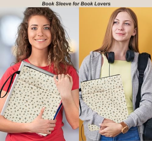 DSIUE Book Sleeve, Book Covers for Paperbacks with Zipper, Book Lover Gifts - Image 2