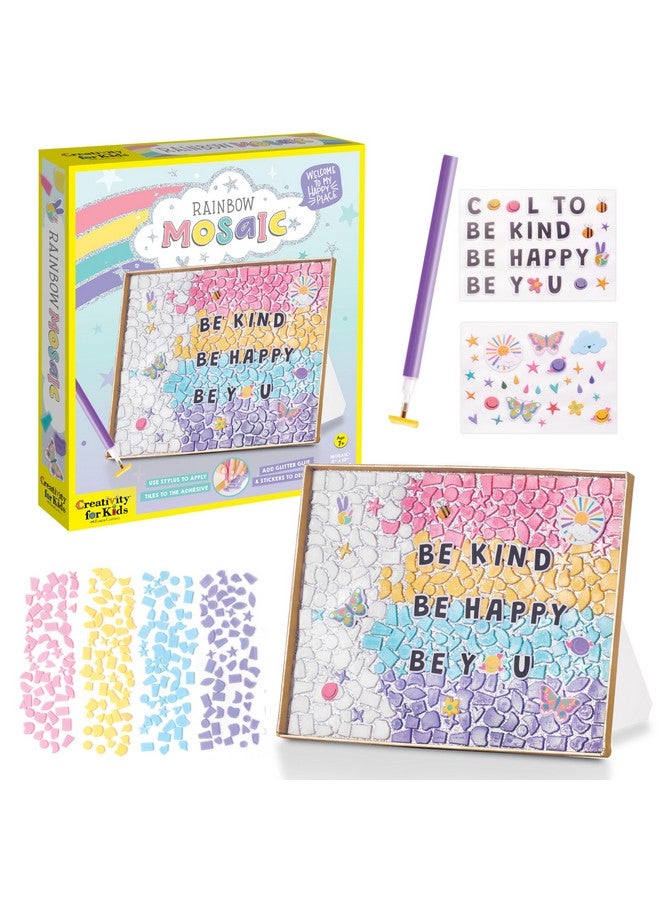Creativity for Kids Rainbow Mosaic Craft Kit: Valentine Craft Kit for Kids, Gifts for Girls and Boys Ages 7-10+, Diamond Painting for Kids - Image 1