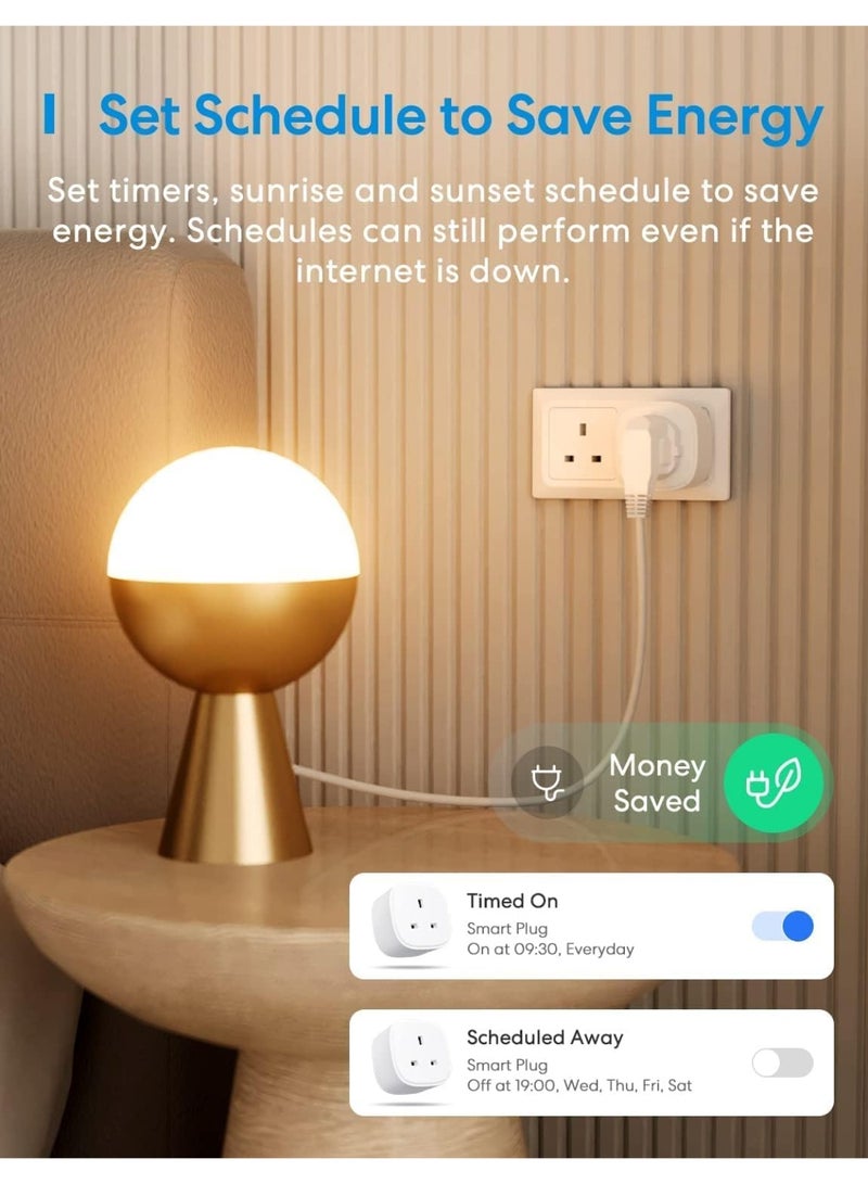 meross Smart Plug 4Pack, Apple HomeKit Google Alexa SmartThings Supported, Voice Remote Control, Timer Function, WiFi Plug, for Android and iOS, No Hub Required, 2.4G Only - Image 4