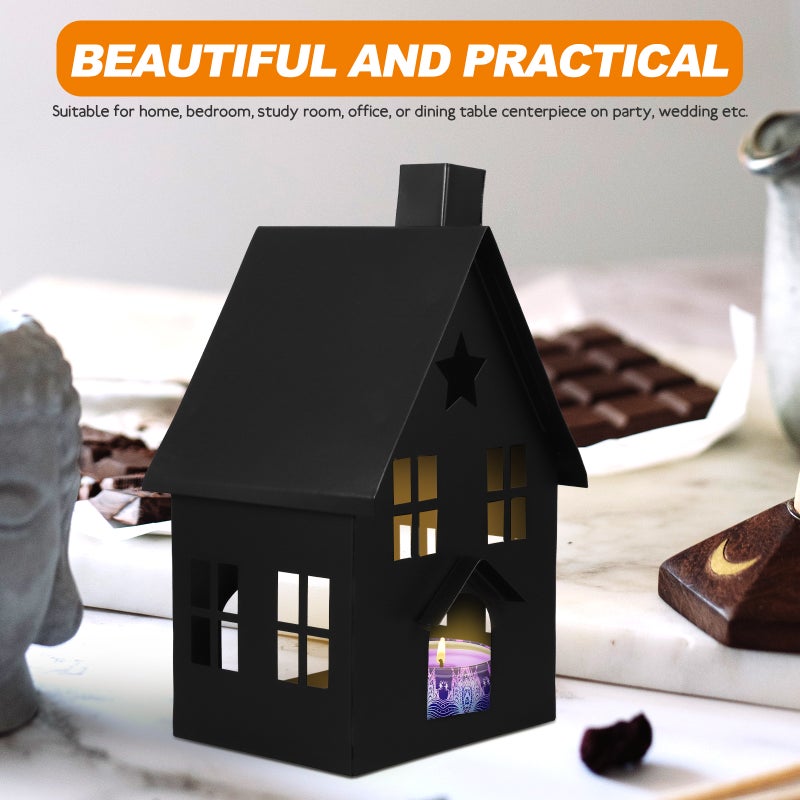 🏠 حامل شموع على شكل بيت بتصميم عتيق للديكور المثالي لمركز الطاولة - Image 3