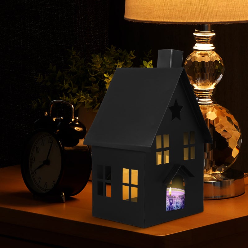 🏠 حامل شموع على شكل بيت بتصميم عتيق للديكور المثالي لمركز الطاولة - Image 4