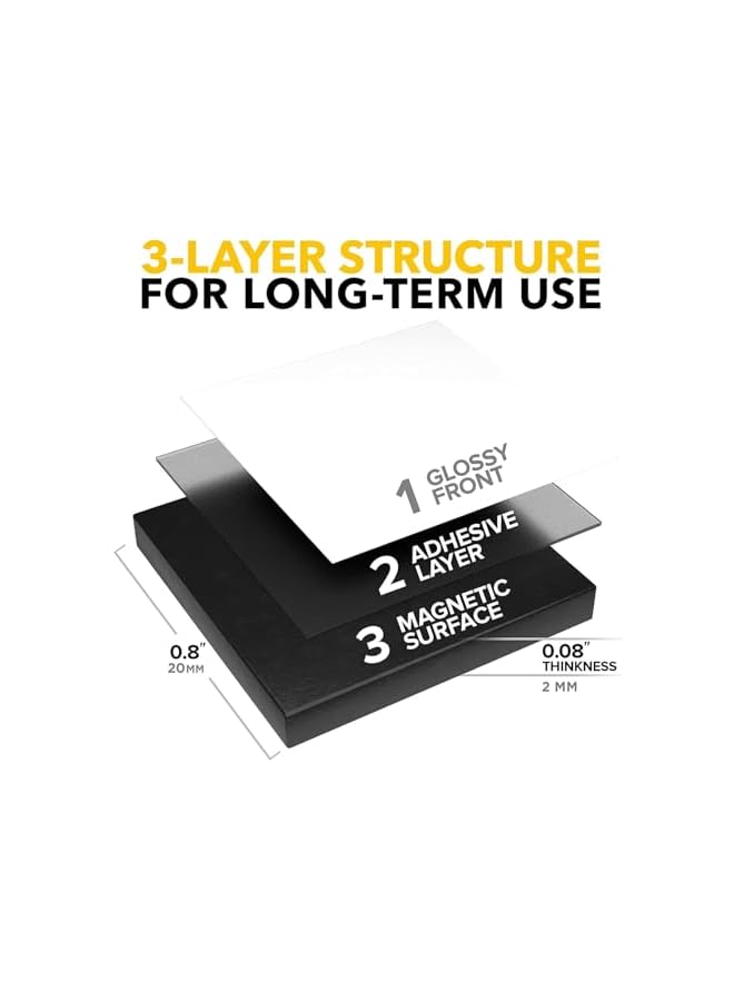 promass 120 Pcs Magnetic Tape, Self Adhesive Magnetic Squares Flexible Sticky Magnets Peel and Stick Magnetic Sheets, Magnetic on one Side and Adhesive on The Other - Image 2