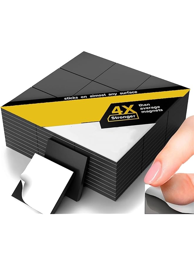 promass 120 Pcs Magnetic Tape, Self Adhesive Magnetic Squares Flexible Sticky Magnets Peel and Stick Magnetic Sheets, Magnetic on one Side and Adhesive on The Other - Image 1