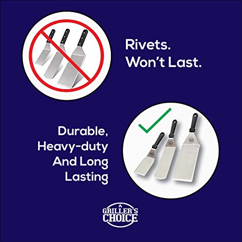 Grillers Choice Griller's Choice Stainless Steel Griddle Spatula Set- Durable, Commercial Quality, Dishwasher Safe- Ideal for Hibachi, Griddle Grills, Camping & Entertaining on Blackstone and Griller's Choice Griddle - Image 2
