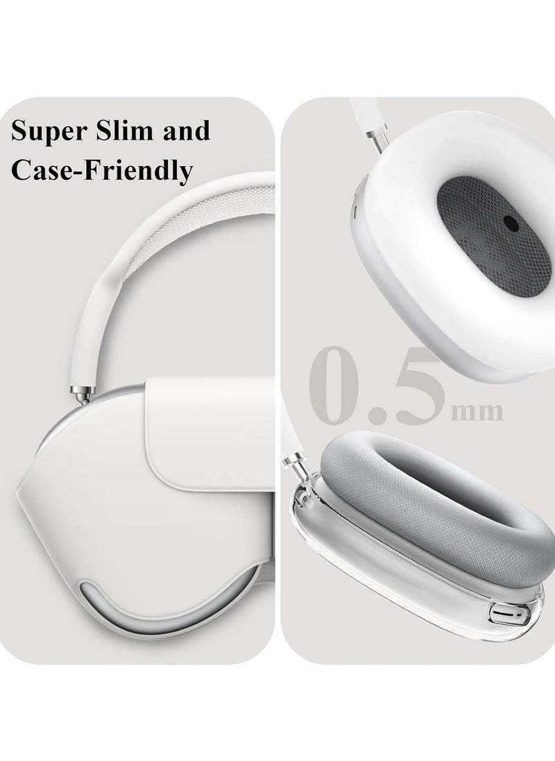 Generic - 3 in 1 Clear Silicone Case Cover for AirPods Max Headphones White - Image 1
