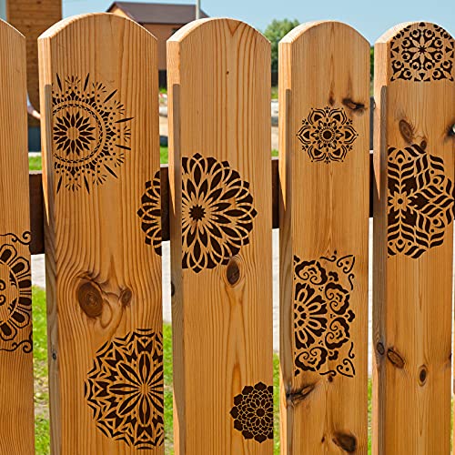 Tenare 25 Pieces Mandala Reusable Stencil Mandala Dot Painting Template Wall Furniture Floor Tile Painting Stencil DIY Painting Drawing Template for Rock Stones Wall Fabric Furniture, 2 Sizes - Image 5