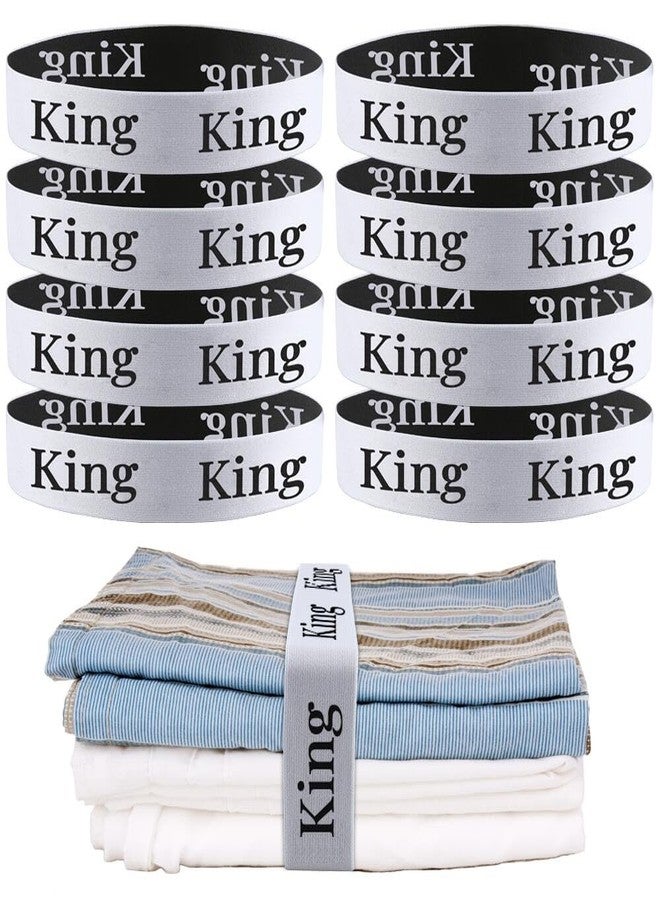 FGY 8PCS Bed Sheet Organizer Bands Elastic Linen Label Bands for Linen Closet and Sheet Organize (King) - Image 1