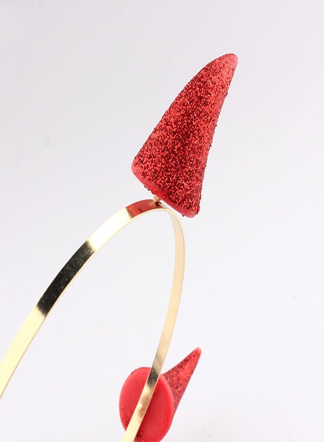 WLBON 3 Pcs Halloween Devil Horns Headband Hair Clips Red Demon Vampire Cow Ears Hair Hoops Bands Headpiece Hairband Barrettes Hair Pins Hairpins Hairclips Women Christmas Cosplay Birthday Party Accessories - Image 5