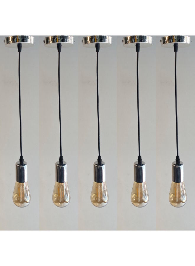 El Rawda Lighting A distinctive set of cables with a distinctive shape without lamps | modern decorative LED E27 pendant light ceiling lamp hanging | suitable for any room | Color: Silver | Size: 60x10x10 cm