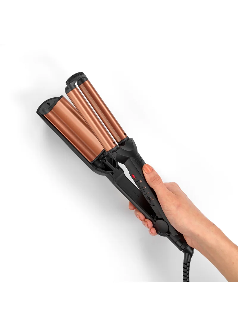 babyliss BaByliss Deep Waves Styler, Swivel Cord For Ease Of Use, Floating Plates For Even Heat Distribution, Long-lasting Styling Results & Ceramic Heating Technology, W2447SDE