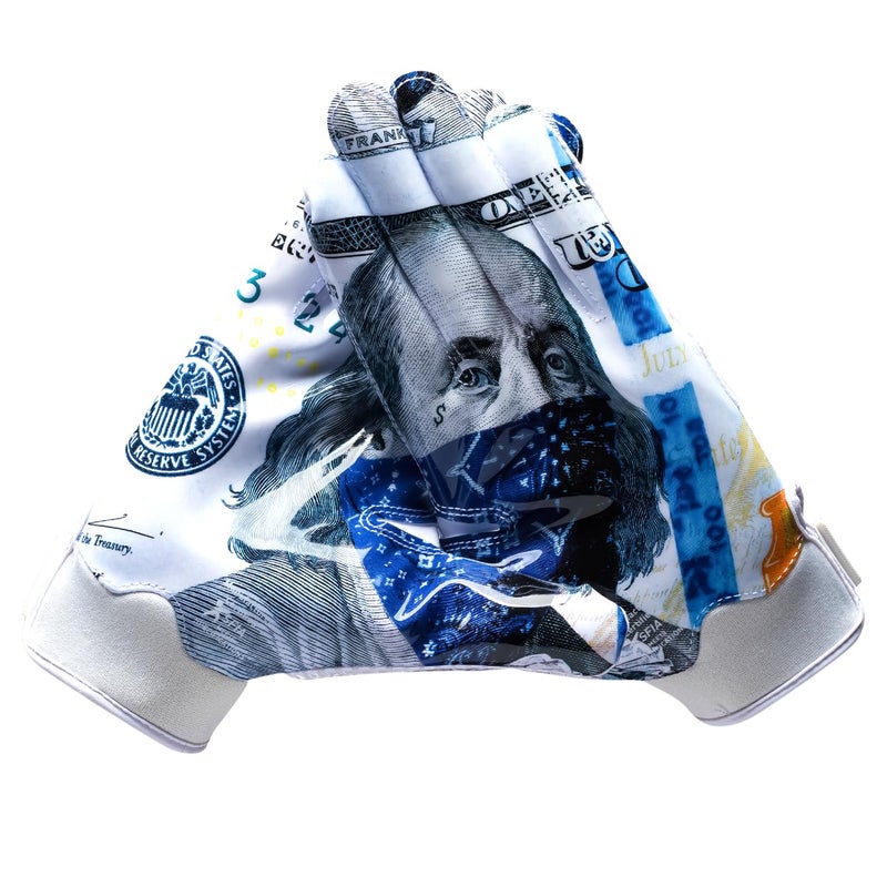 Battle Wide Receiver Football Gloves Ultra Stick Grip Compression Fit Runs Tight Size Up If Between Sizes Youth Adult Football Gloves Adult Medium Blue Strips - Image 2