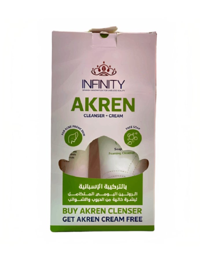 Infinty Infinity Akren Cleanser + Cream 200m +60g 