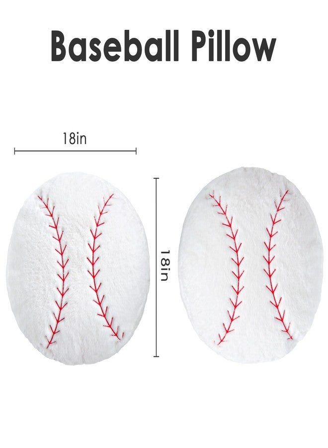 Wepop 18in Fluffy Baseball Pillow, Soft Baseball Pillows, Sports Ball Pillow Stuffed Plush Toy Room Decoration and Gifts for Kids, Boys, Girls, Baseball Fans - Image 3