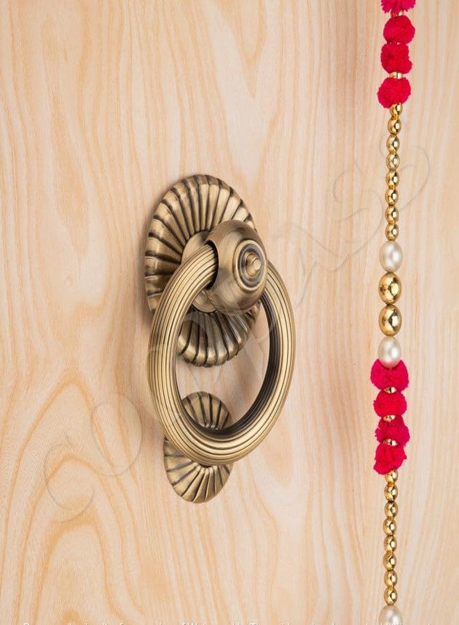 COMPASS Gulf Flower Door Knocker | Gulf Flower Shape Door Knocker | Handmade Door Knocker for Front Door Brass | 6" | Pack of 1 - Image 4