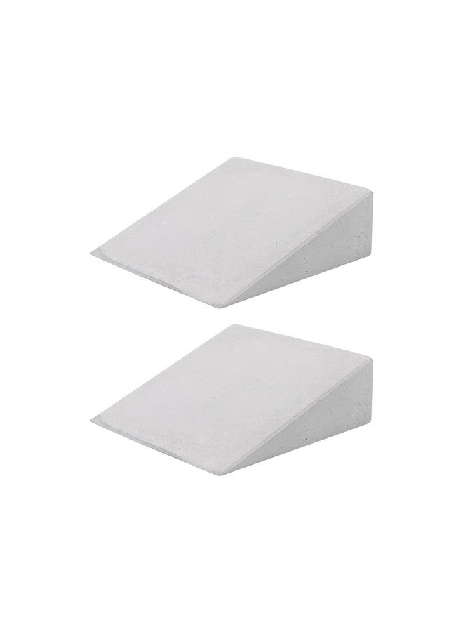 Teak Tuning 2PK Monument Series Concrete Fingerboard Small Kicker Ramp Obstacles - 3" Long, 1" Tall - Ultra Premium, Super Durable Polymer Modified Concrete - Sterling Gray Colorway - Image 1