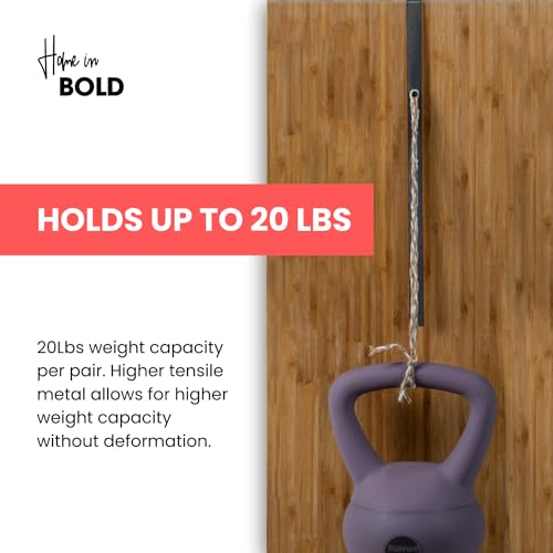Home in Bold OverTheDoor Hooks Heavy Duty Metal for Thick Doors Adjustable Over The Door Hooks Perfect Height Fit 16 18 Door Thickness - Image 3
